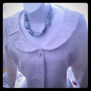 Maggie london cream & gold skirt suit sz 10p